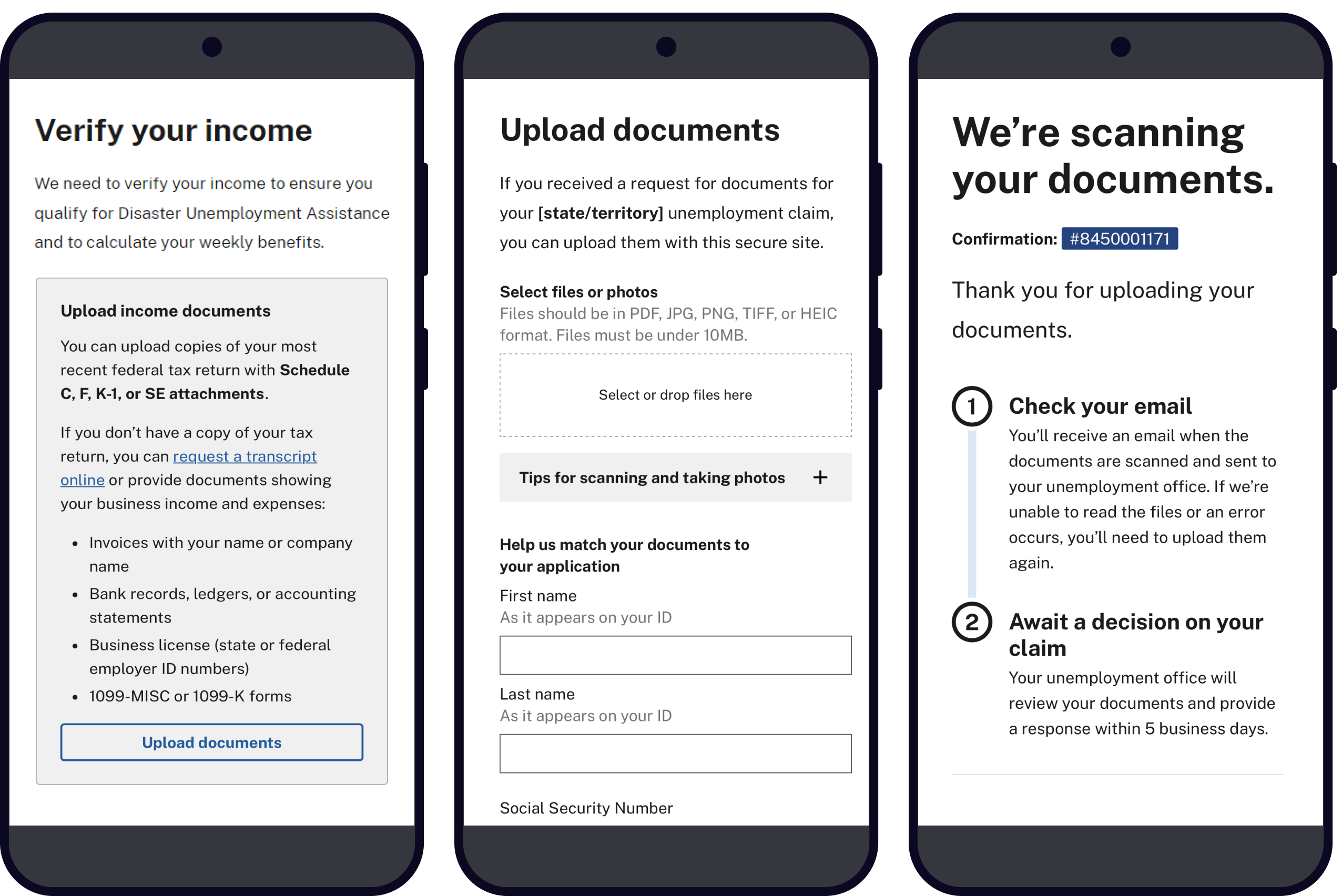 "screenshots of a document management system interface"