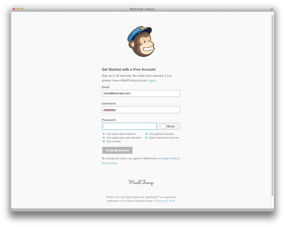 mailchimp signup form